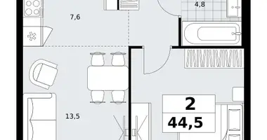 2 room apartment in Kommunarka, Russia