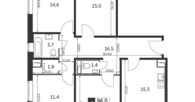 Appartement 4 chambres dans Nekrasovka District, Fédération de Russie