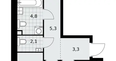 Apartamento 2 habitaciones en poselenie Sosenskoe, Rusia