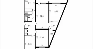 Wohnung 3 zimmer in Minsk, Belarus