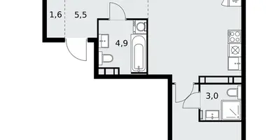 Apartamento 3 habitaciones en Moscú, Rusia