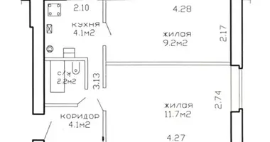 Apartamento 2 habitaciones en Minsk, Bielorrusia