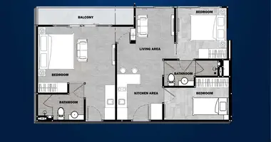 Condo 3 chambres avec Ascenseur, avec Piscine, avec Sécurité dans Phuket, Thaïlande