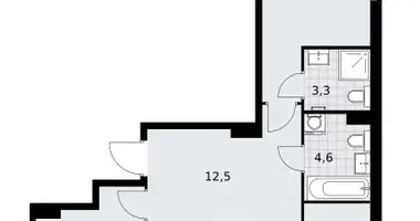 Apartamento 3 habitaciones en Troitsk, Rusia