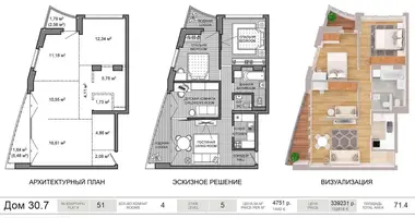 Apartamento 4 habitaciones en Minsk, Bielorrusia