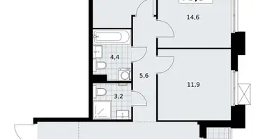 3 room apartment in Troitsk, Russia