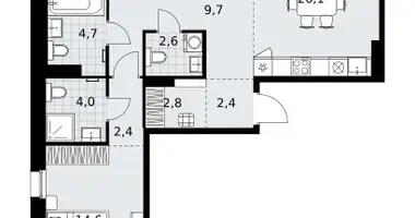 Apartamento 3 habitaciones en Kommunarka, Rusia