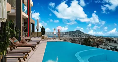 Квартира 2 комнаты с парковкой, с бассейном, с сауной в Аланья, Турция