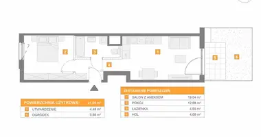 Apartamento 2 habitaciones en Varsovia, Polonia