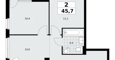 Wohnung 2 Zimmer in poselenie Sosenskoe, Russland