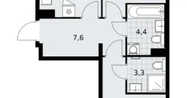 2 room apartment in Troitsk, Russia
