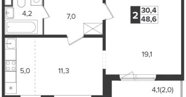 Appartement 2 chambres dans Leninsky District, Russie