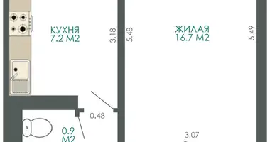 Mieszkanie 1 pokój w Mińsk, Białoruś