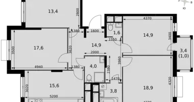 Appartement 4 chambres dans Razvilka, Fédération de Russie