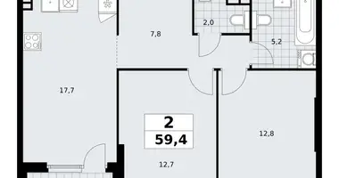 Apartamento 2 habitaciones en South-Western Administrative Okrug, Rusia