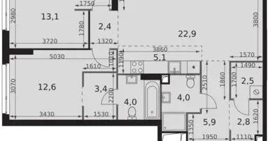 Appartement 3 chambres dans Moscou, Russie