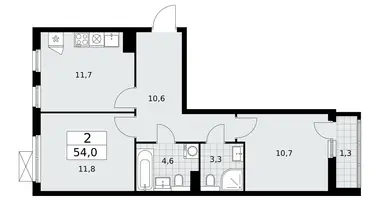 Apartamento 2 habitaciones en poselenie Sosenskoe, Rusia