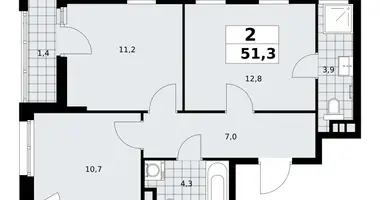 Apartamento 2 habitaciones en poselenie Sosenskoe, Rusia