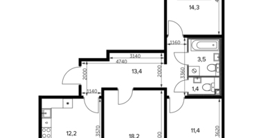 Apartamento 3 habitaciones en Leninsky District, Rusia