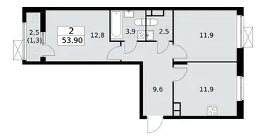 2 room apartment in poselenie Sosenskoe, Russia