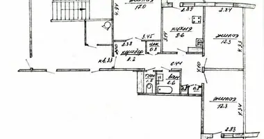 Apartamento 3 habitaciones en Lida, Bielorrusia