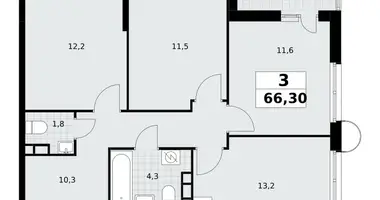 Apartamento 3 habitaciones en Postnikovo, Rusia