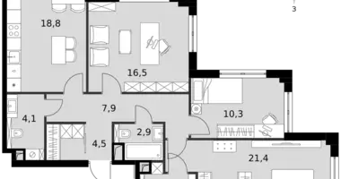 Apartamento 4 habitaciones en North-Western Administrative Okrug, Rusia