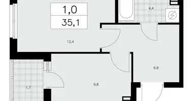 Apartamento 1 habitación en Krasnoye Selo, Rusia