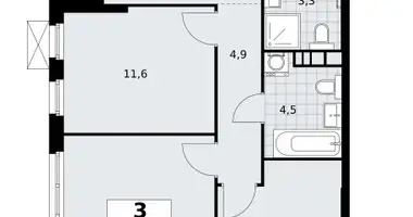 Apartamento 3 habitaciones en South-Western Administrative Okrug, Rusia