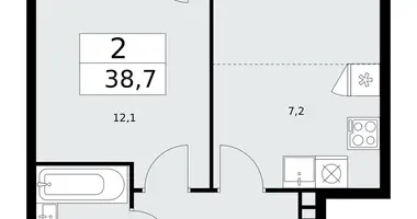 Apartamento 2 habitaciones en poselenie Sosenskoe, Rusia