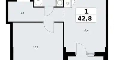 Apartamento 1 habitación en Troitsk, Rusia