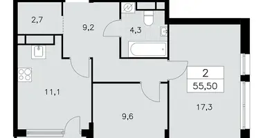 Apartamento 2 habitaciones en South-Western Administrative Okrug, Rusia