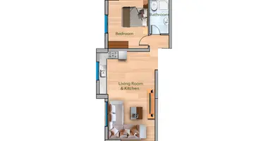 2 room apartment in Trikomo, Northern Cyprus
