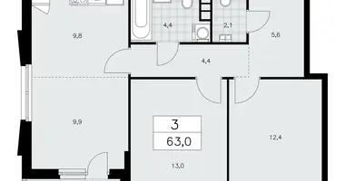 Appartement 3 chambres dans poselenie Sosenskoe, Fédération de Russie