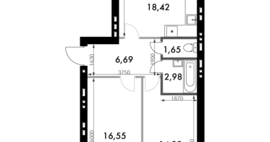 Apartamento 2 habitaciones en Naro-Fominskiy gorodskoy okrug, Rusia