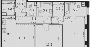 Apartamento 2 habitaciones en North-Western Administrative Okrug, Rusia