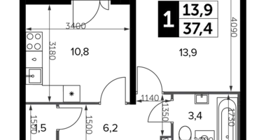 Mieszkanie 1 pokój w Leninsky District, Rosja