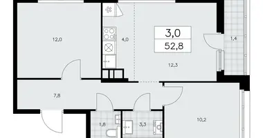 Apartamento 3 habitaciones en poselenie Sosenskoe, Rusia