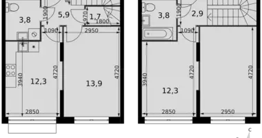 Appartement 2 chambres dans Razvilka, Fédération de Russie