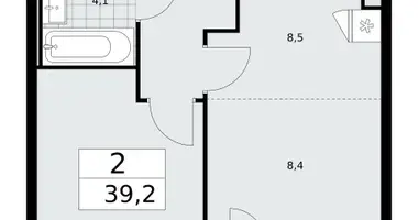 Apartamento 2 habitaciones en Moscú, Rusia