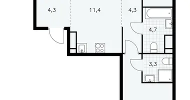 Mieszkanie 4 pokoi w poselenie Sosenskoe, Rosja