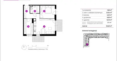 Apartamento 2 habitaciones en Poznan, Polonia