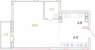 Apartamento 1 habitación en Sack, Bielorrusia