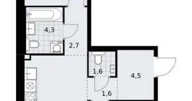 Appartement 2 chambres dans Troïtsk, Russie