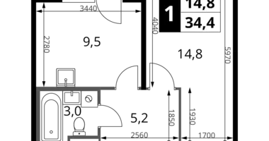 Appartement 1 chambre dans Potapovo, Fédération de Russie