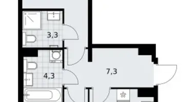 Wohnung 2 zimmer in Troizk, Russland