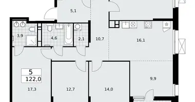 Apartamento 5 habitaciones en Moscú, Rusia