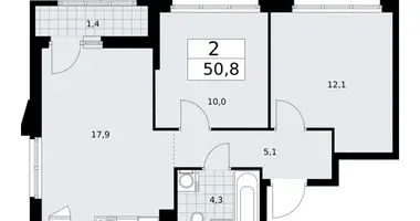 2 room apartment in Troitsk, Russia