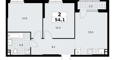 Wohnung 2 zimmer in Südwestlicher Verwaltungsbezirk, Russland