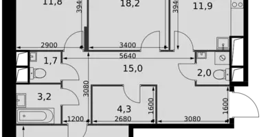 Apartamento 3 habitaciones en Razvilka, Rusia